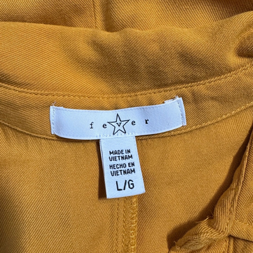 Fever Sleeveless Button-Down Flowy Shirt in Mustard Yellow - Picture 6 of 9